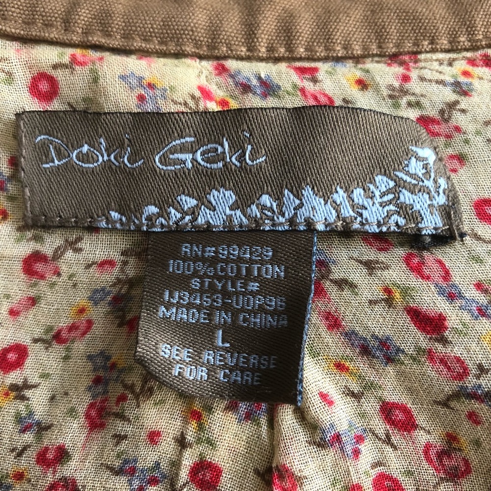 Doki Geki Military Style Jacket sz L - Picture 5 of 5